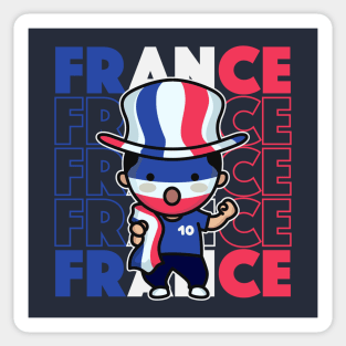 France Football Fan // Kawaii Cute French Soccer Supporter Sticker